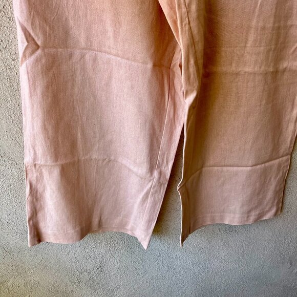 NEW Sigrid Olsen Linen Crop Pants Pink Size M - Picture 2 of 6